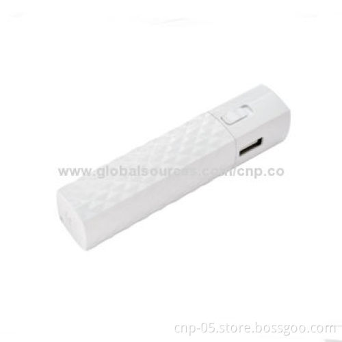 Lipstick-shaped Power Bank for iPhone, Easy to Carry, Shining or Smooth Surface Available, 2,200mAh